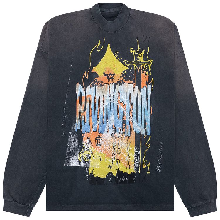 RIVINGTON roi Rebis Forgive Me Long Sleeve Vintage Tee Vintage Black