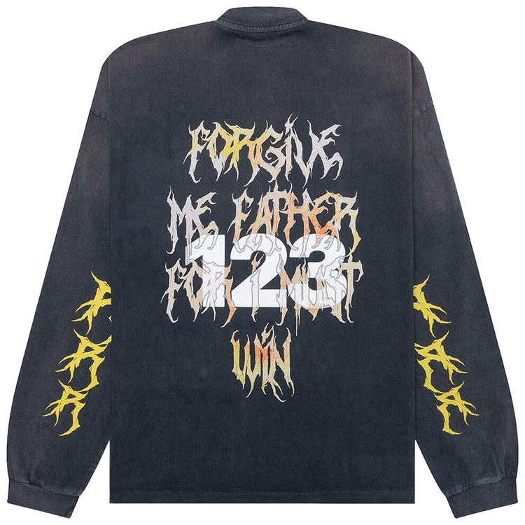 RIVINGTON roi Rebis Forgive Me Long Sleeve Vintage Tee Vintage Black