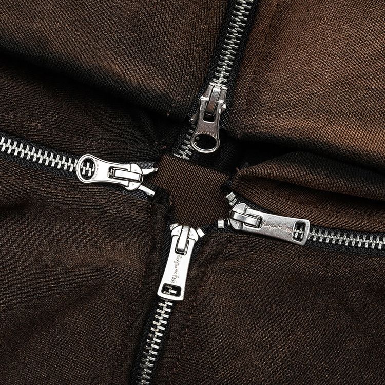 RIVINGTON roi Rebis Rose Zip Hoodie Welder Brown