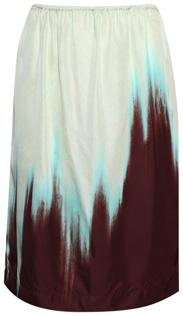 Bottega Veneta Degrade Petal Print Skirt BurgundyMint