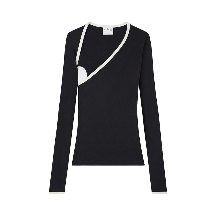 Courreges Slash Contrast Top BlackHeritage White