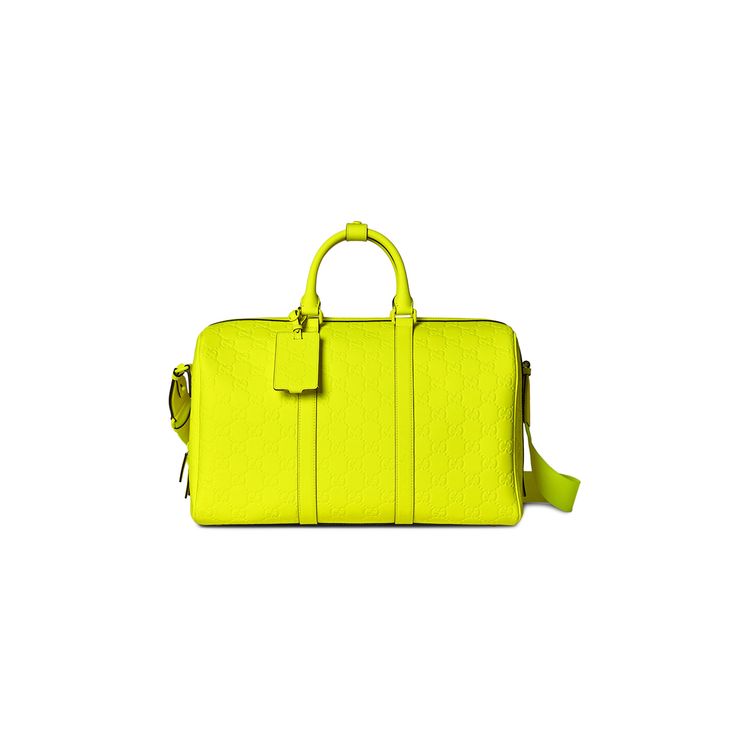 Gucci Rubber Effect Medium Duffle Bag Fluorescent Yellow
