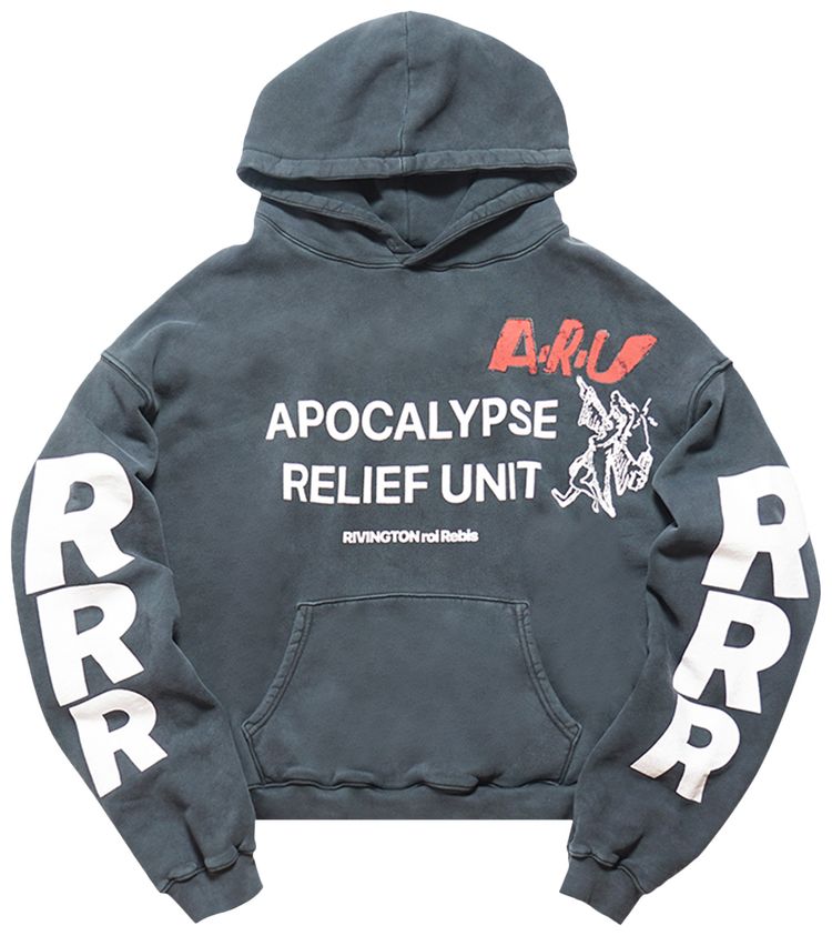 RIVINGTON roi Rebis Apocalypse Relief Unit CVA Hoodie Vintage Black