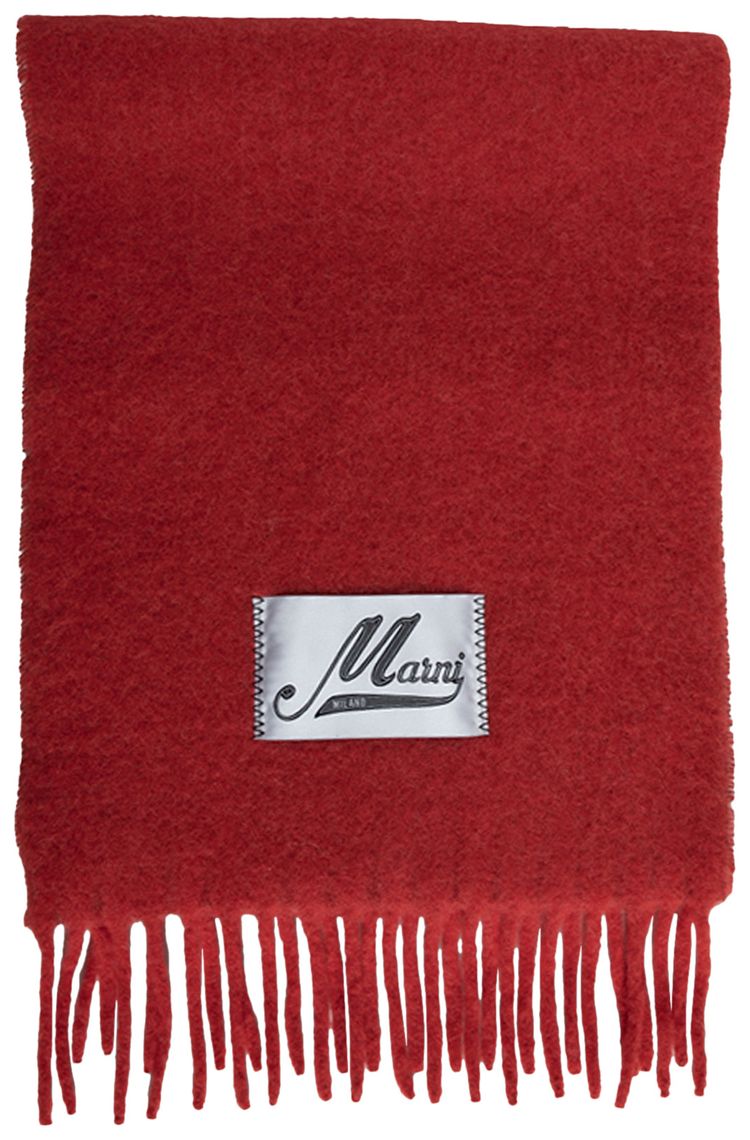 Marni Brushed Alpaca Scarf Crimson