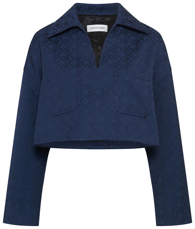 Marine Serre Moon Diamond Jacquard Top Navy