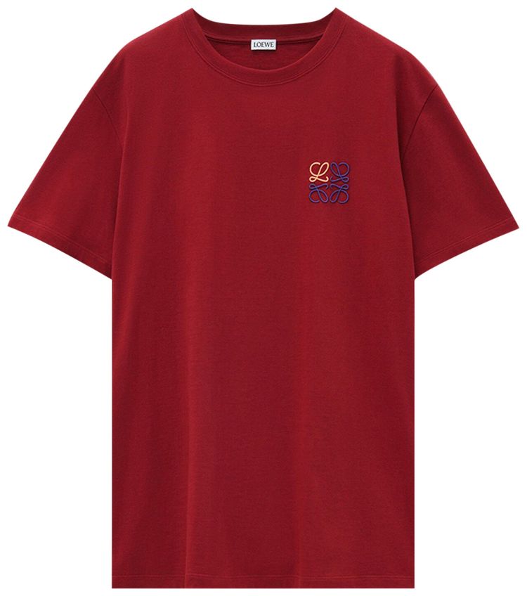 Loewe Regular Fit T Shirt Burgundy