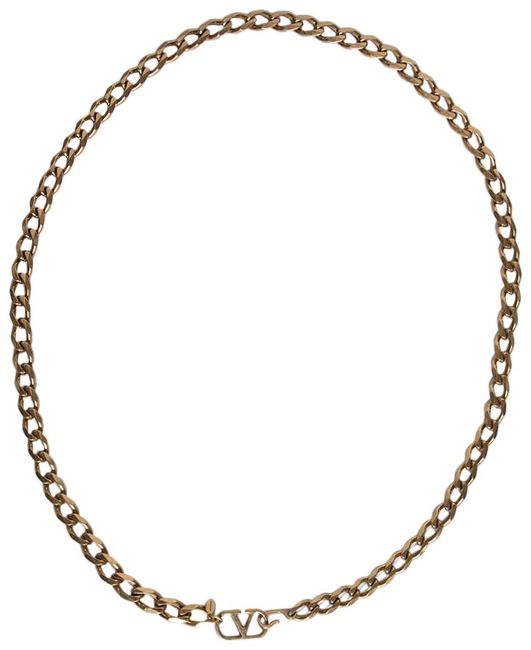 Valentino Logo Chain Belt Antique Gold
