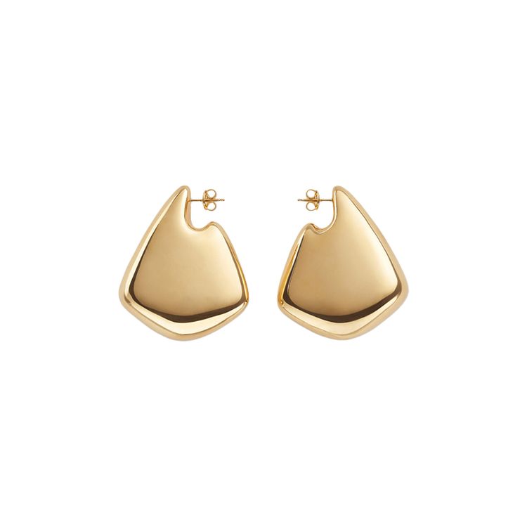 Bottega Veneta Large Fin Earrings Yellow Gold