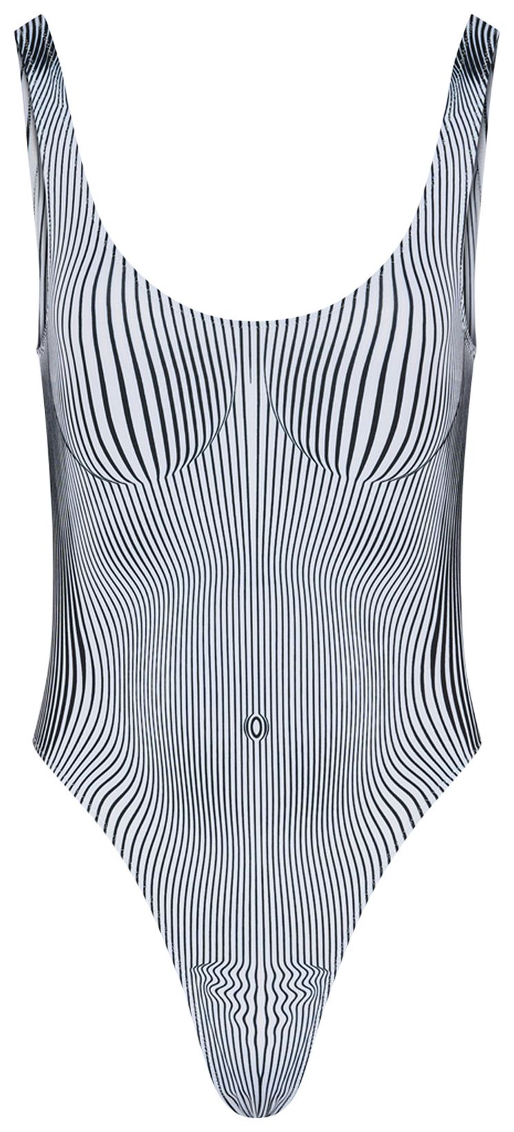 Jean Paul Gaultier Pinstripe Body Morphing One Piece WhiteBlack