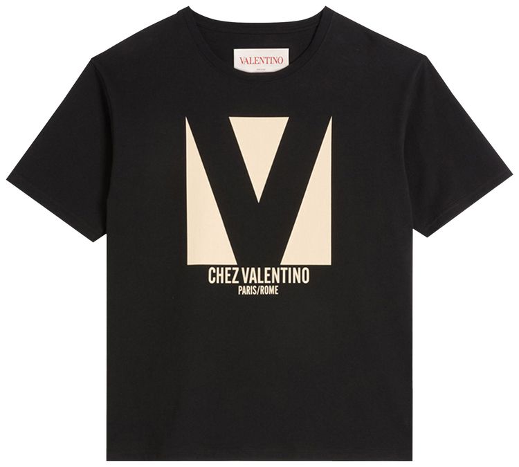 Valentino Chez Valentino Print T Shirt Black