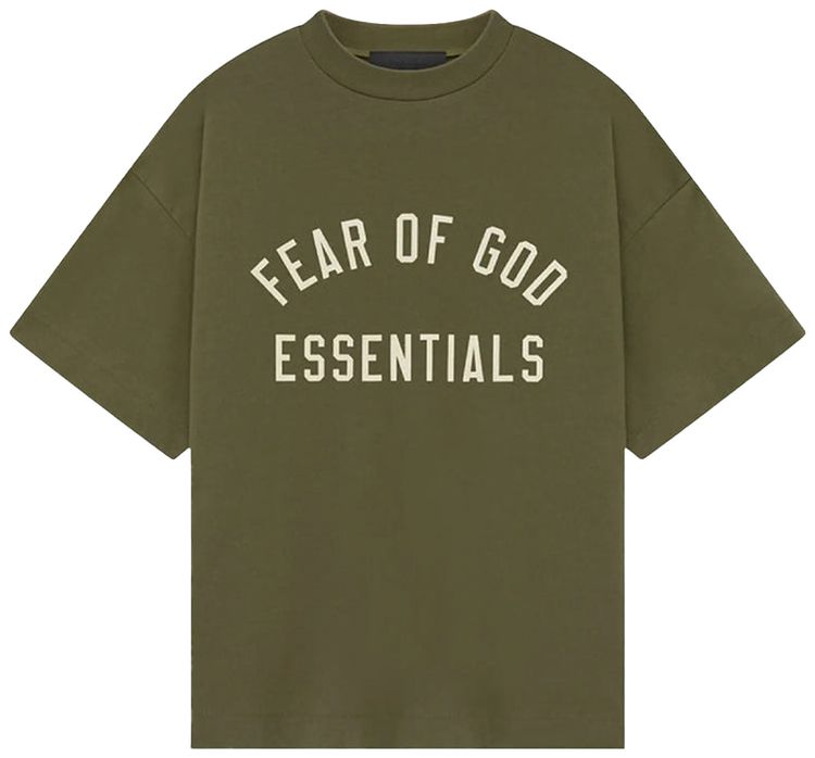 Fear of God Essentials Kids Jersey Crewneck Tee Military