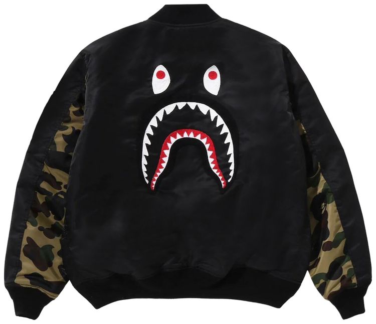 BAPE Shark MA 1 Bomber Jacket Black