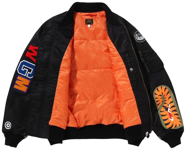 BAPE Shark MA 1 Bomber Jacket Black