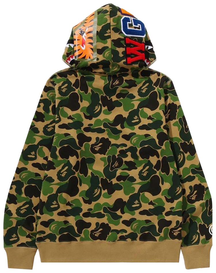 BAPE ABC Camo Shark Half Zip Pullover Hoodie Green