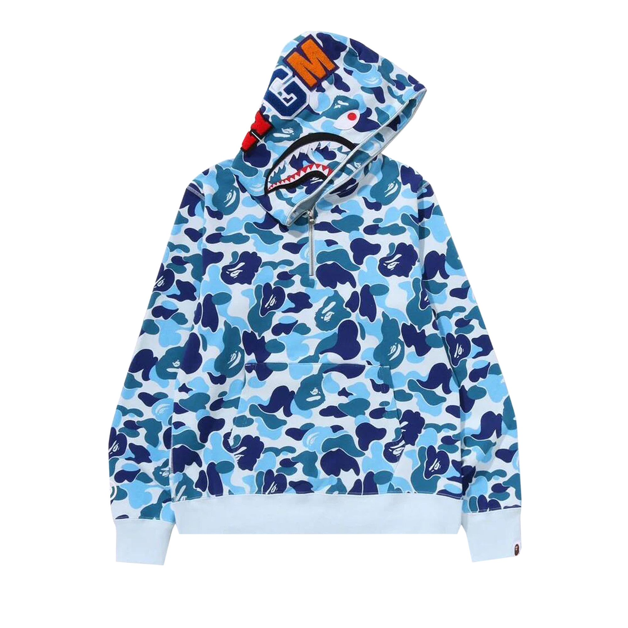 トップス ABC CAMO SHARK HALF ZIP PULLOVER HOODIE BAPE ABC Camo Shark Half Zip Pullover Hoodie Pink Men's