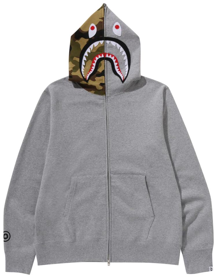 BAPE 1st Shark Full Zip Hoodie Grey