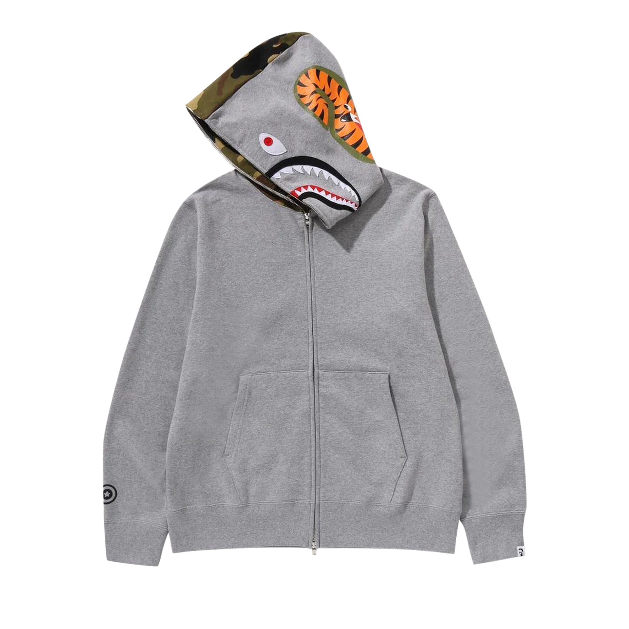 Buy BAPE 1st Shark Full Zip Hoodie 'Grey' - 1K70 115 005