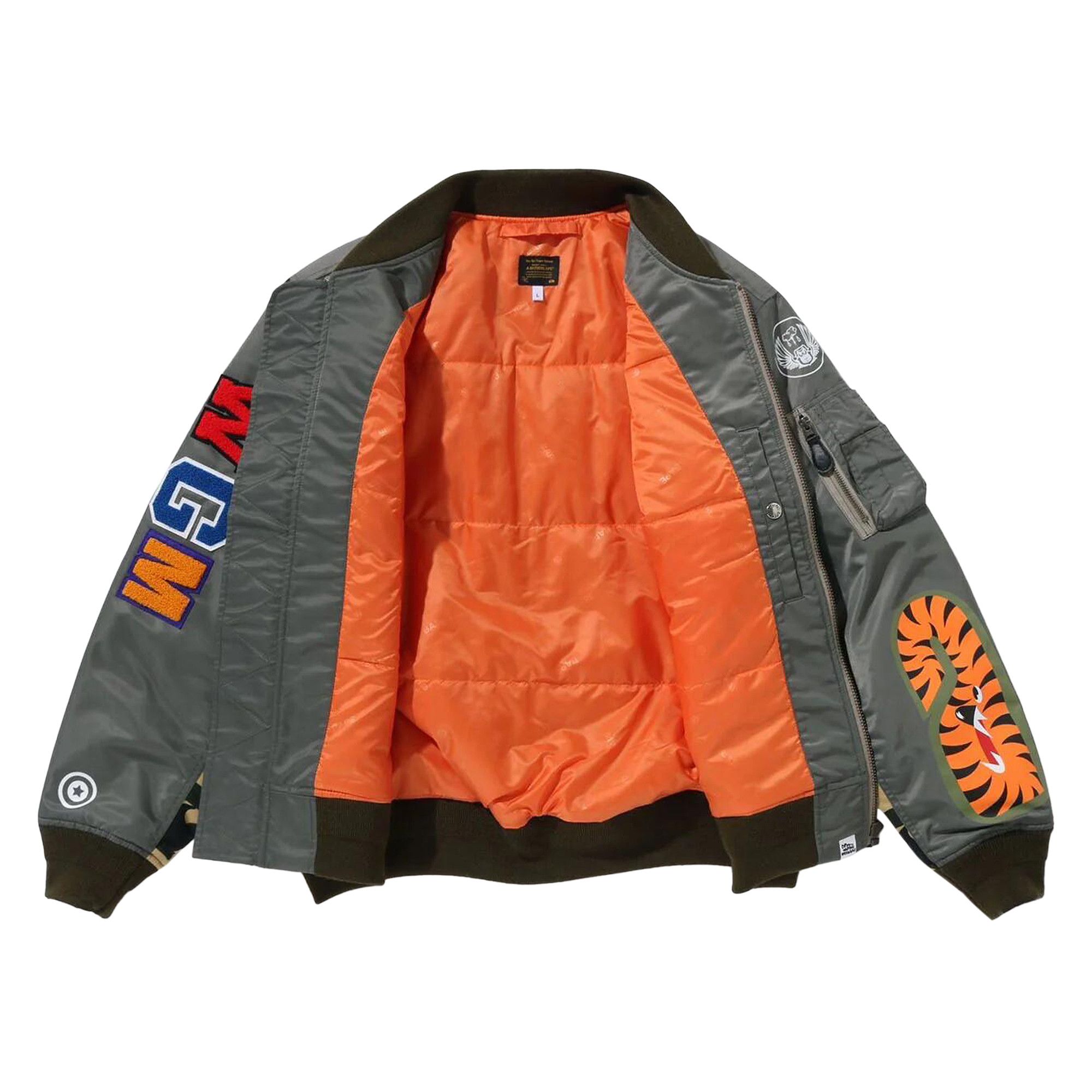Buy BAPE Shark MA-1 Bomber Jacket 'Olive Drab' - 1K70 141