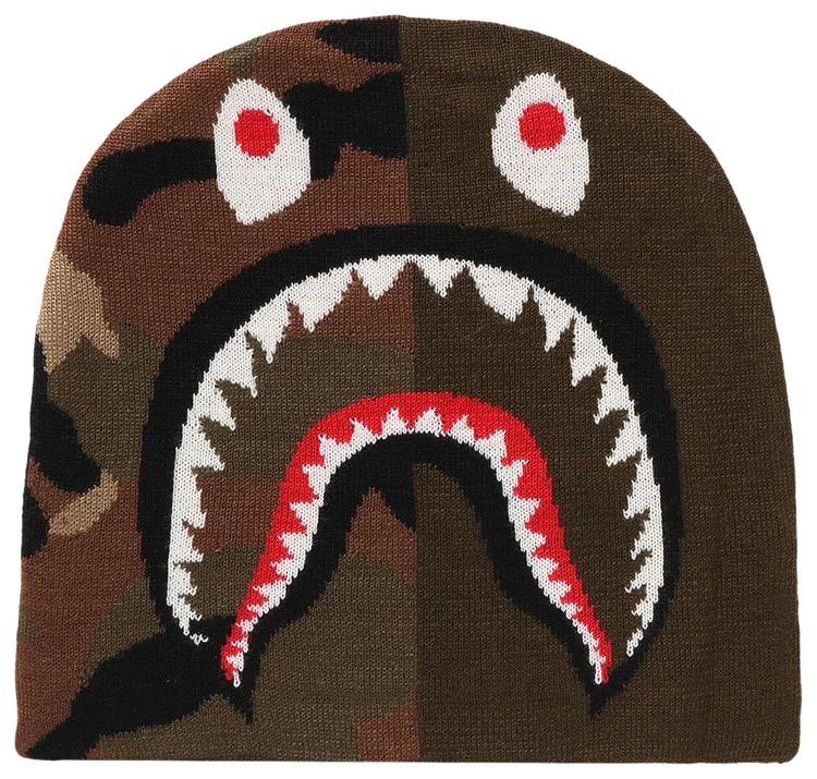 BAPE 1st Shark Knit Cap Olive Drab