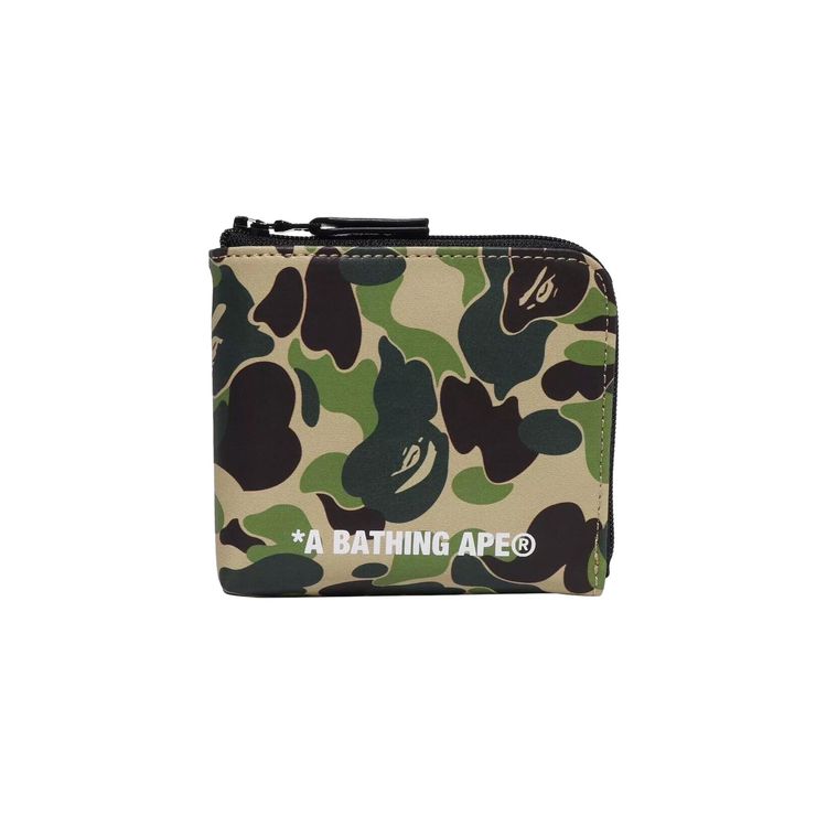 BAPE ABC Camo Mini Zipped Wallet Green