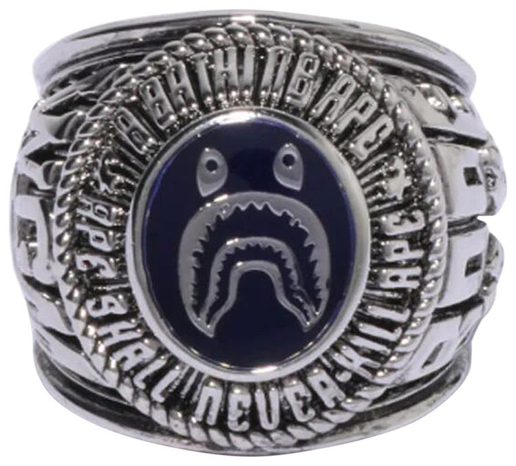 BAPE Shark College Ring Silver