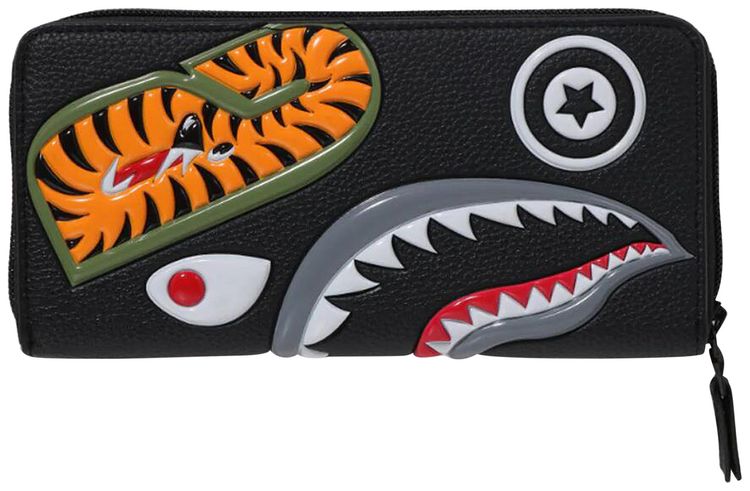 BAPE Shark Long Wallet Black