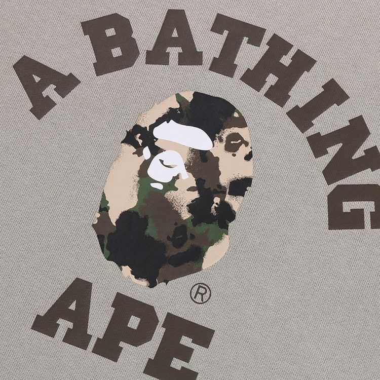 BAPE Map Camo College Relax Fit Crewneck Sweatshirt Olive Drab