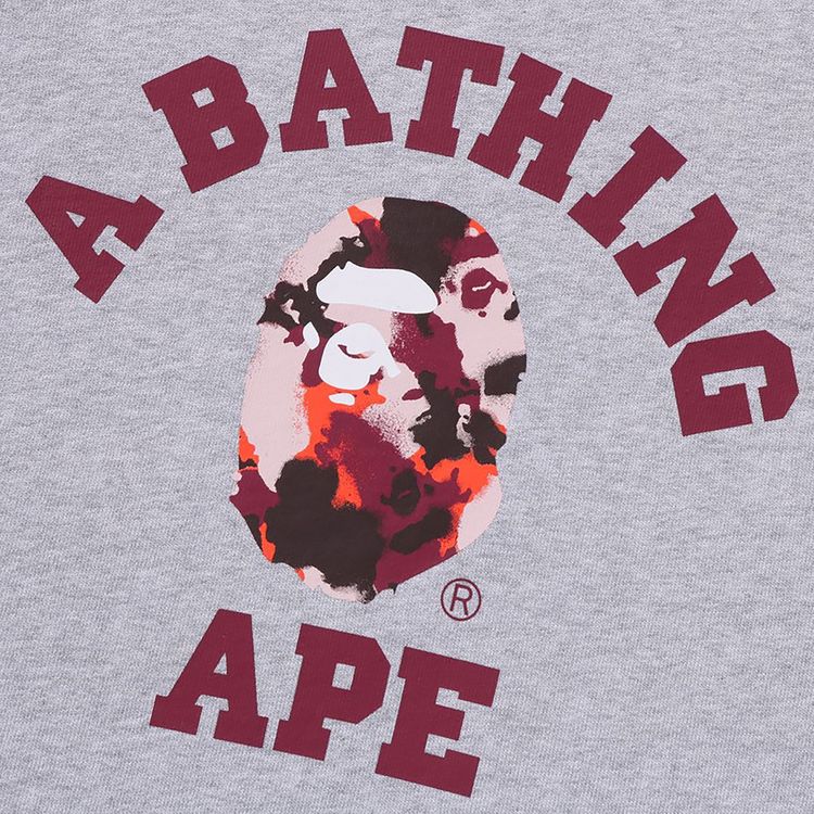 BAPE Map Camo College Relax Fit Crewneck Sweatshirt Grey