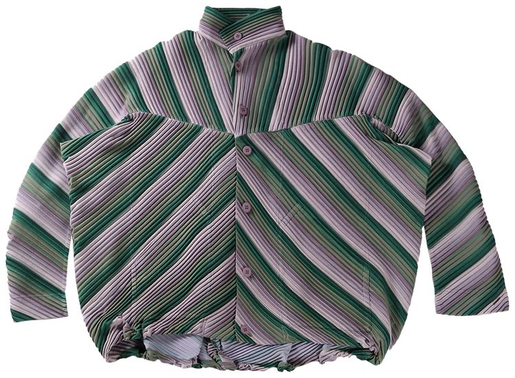 Homme Plisse Issey Miyake RB Stripes 2 Blouson Green
