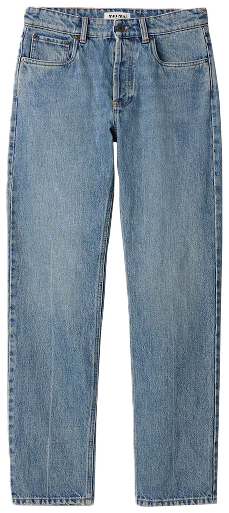 Miu Miu Logo Straight Jeans Denim