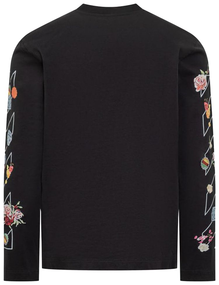 Off White Fresco Diag Skate Long Sleeve Tee BlackWhite