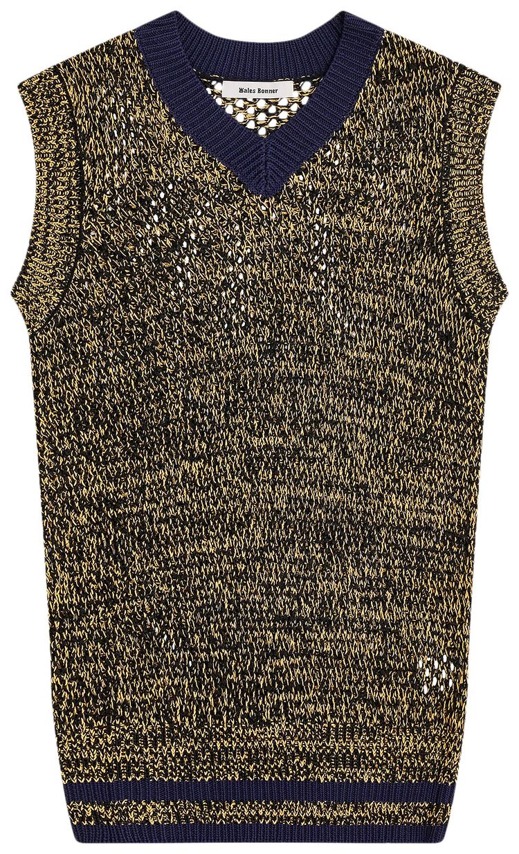 Wales Bonner Shade Knit Vest NavyYellow