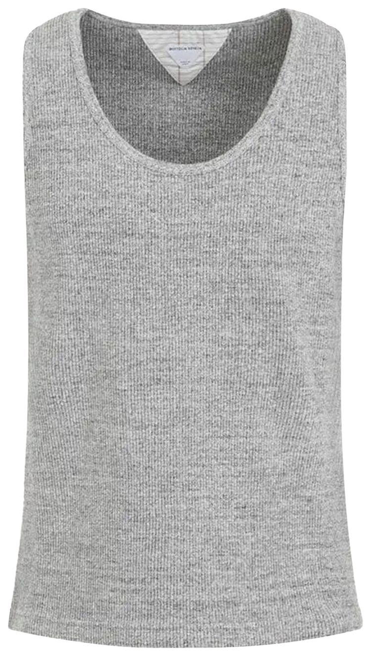 Bottega Veneta Ribbed Tank Top Light Grey Melange