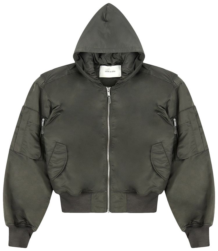 Entire Studios Hooded Broad Bomber Jacket Jade