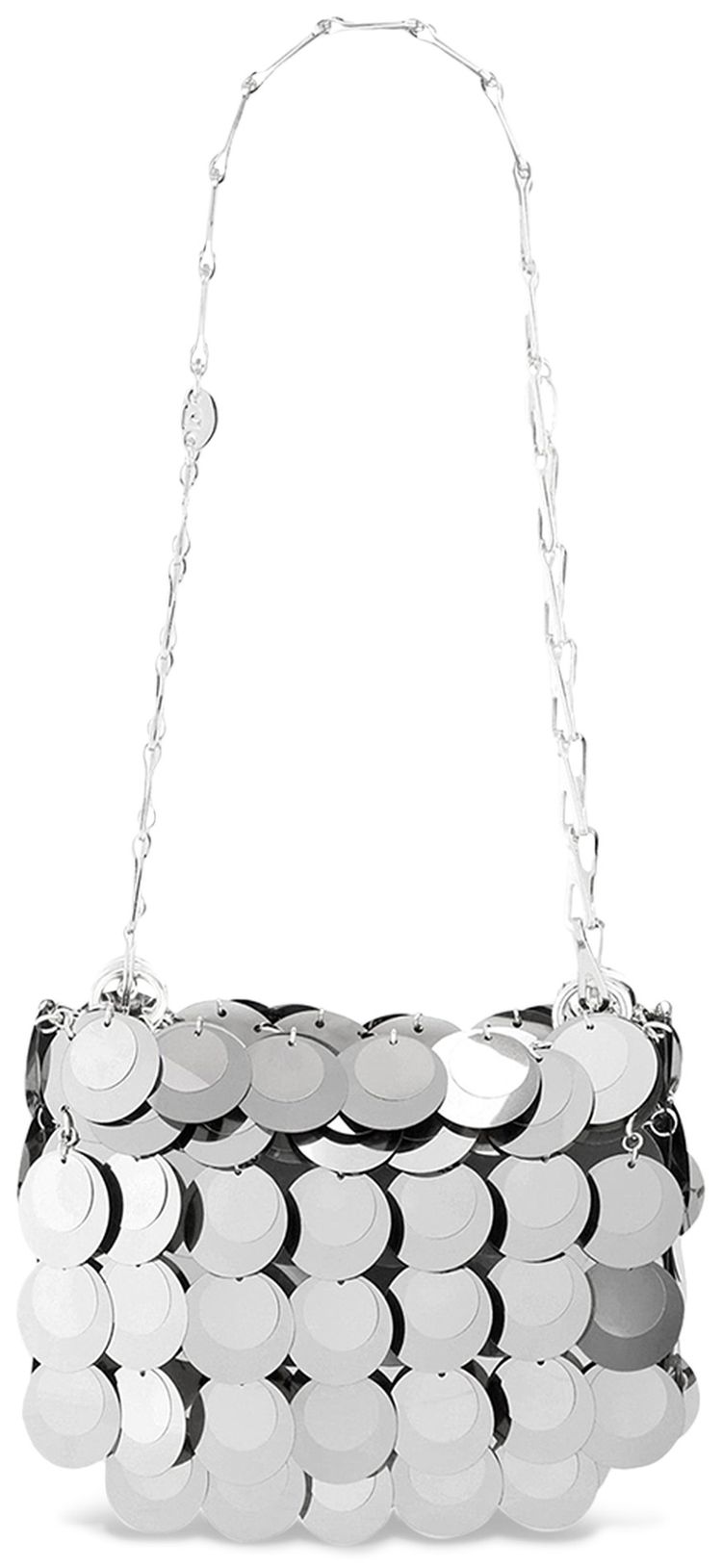 Rabanne Mini Sparkle Layered Bag Silver
