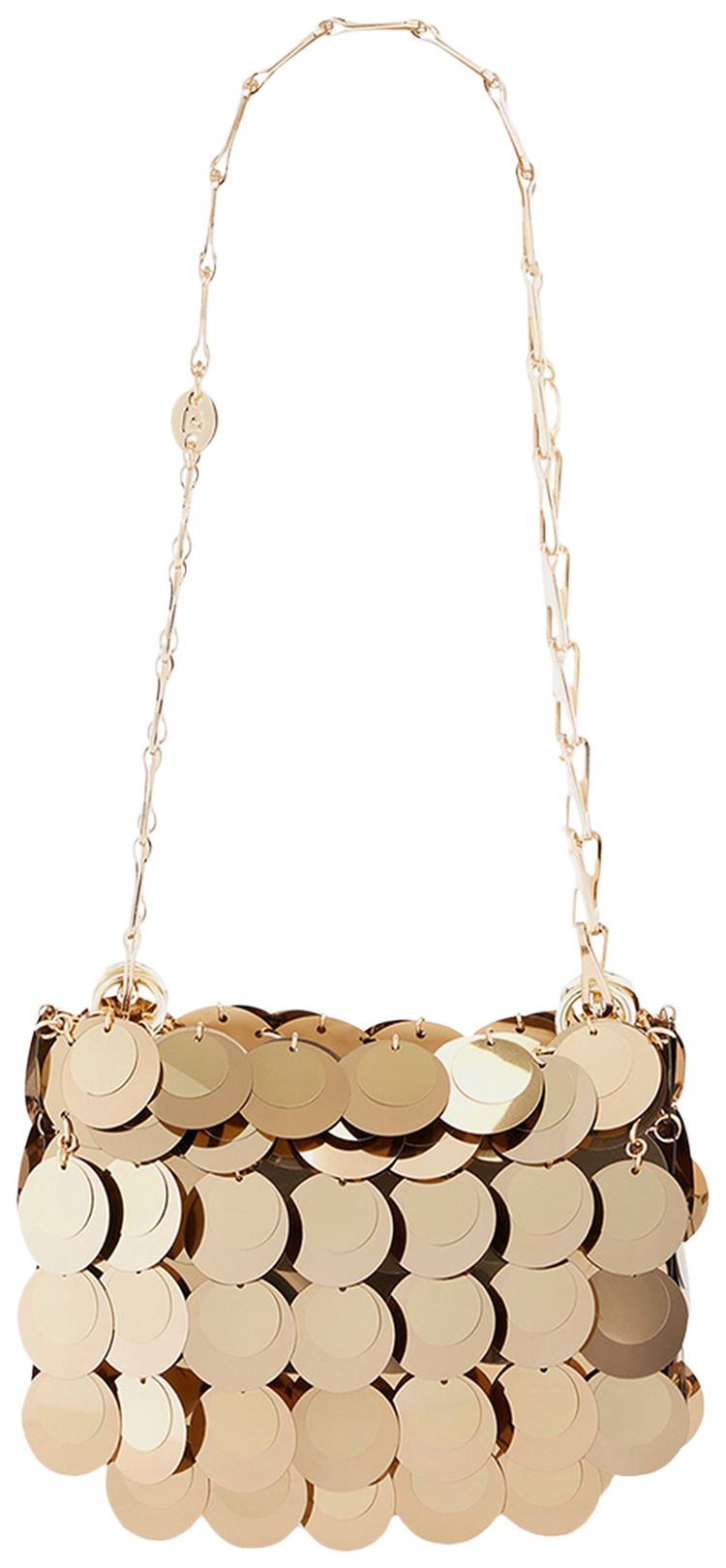 Rabanne Sparkle Discs Nano Bag Light Gold