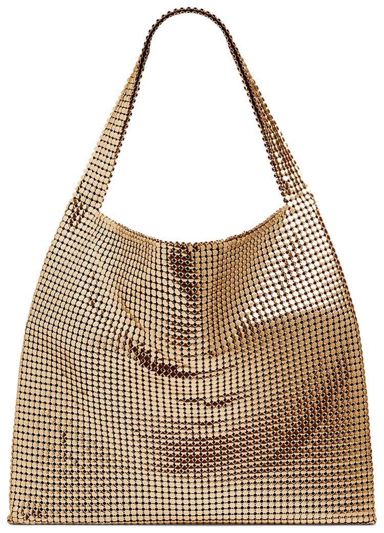 Rabanne Pixel Metallic Tote Bag Gold