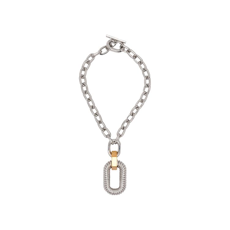 Rabanne XL Link Animation Godron Necklace SilverGold
