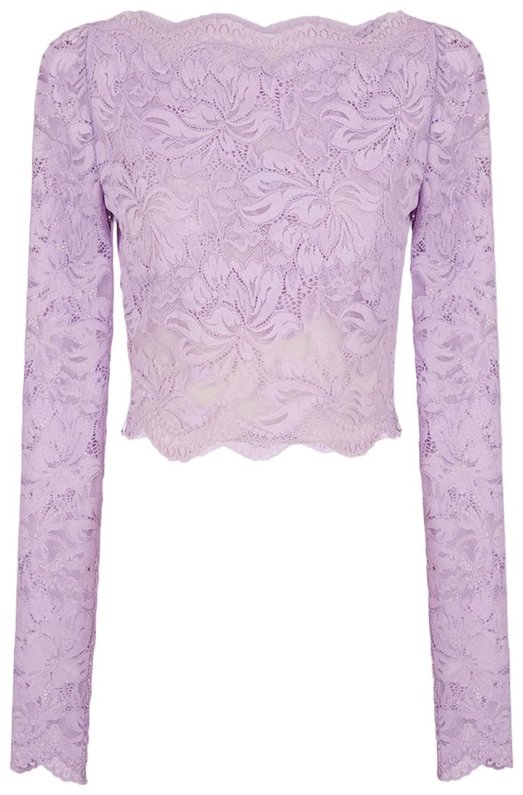 Rabanne Lace Crop Top French Lavander