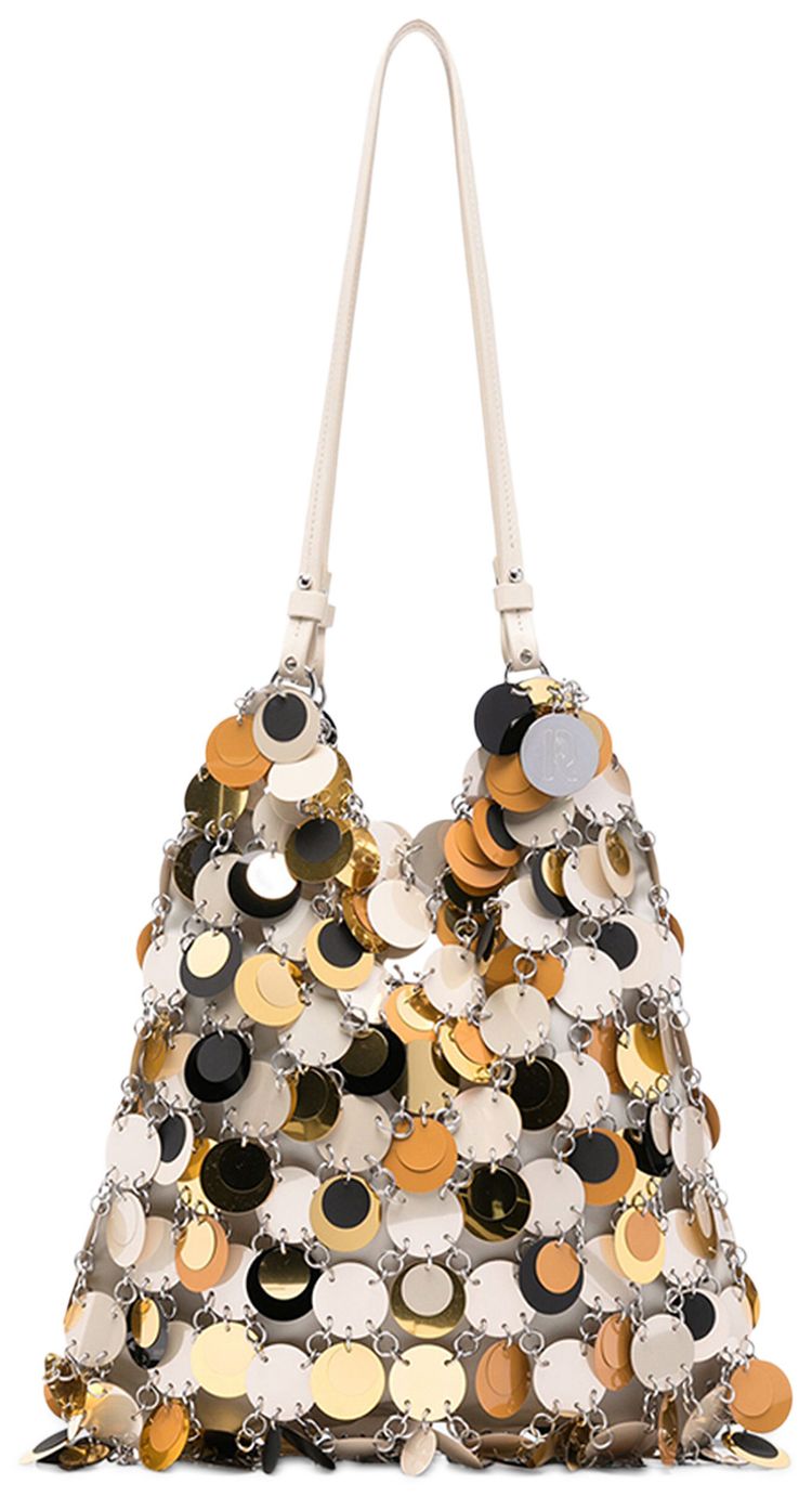 Rabanne Sequinned Shoulder Bag GuepardSilver