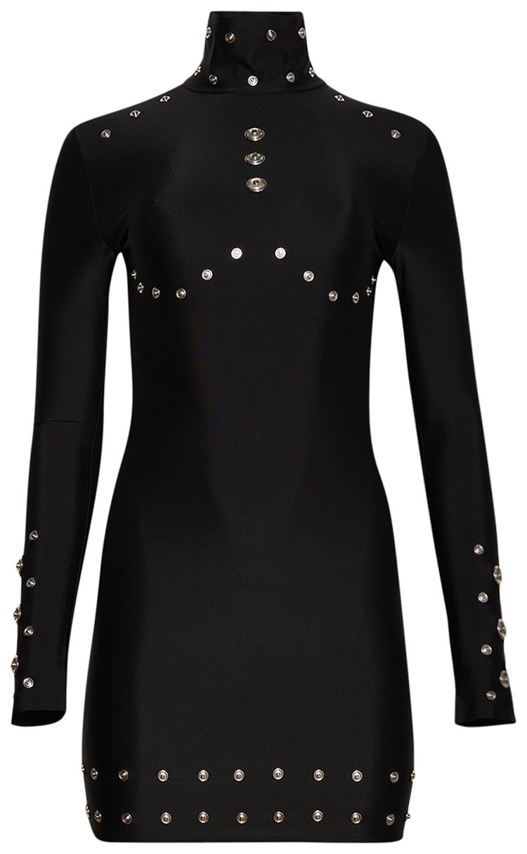 Coperni Snaps Turtleneck Dress Black