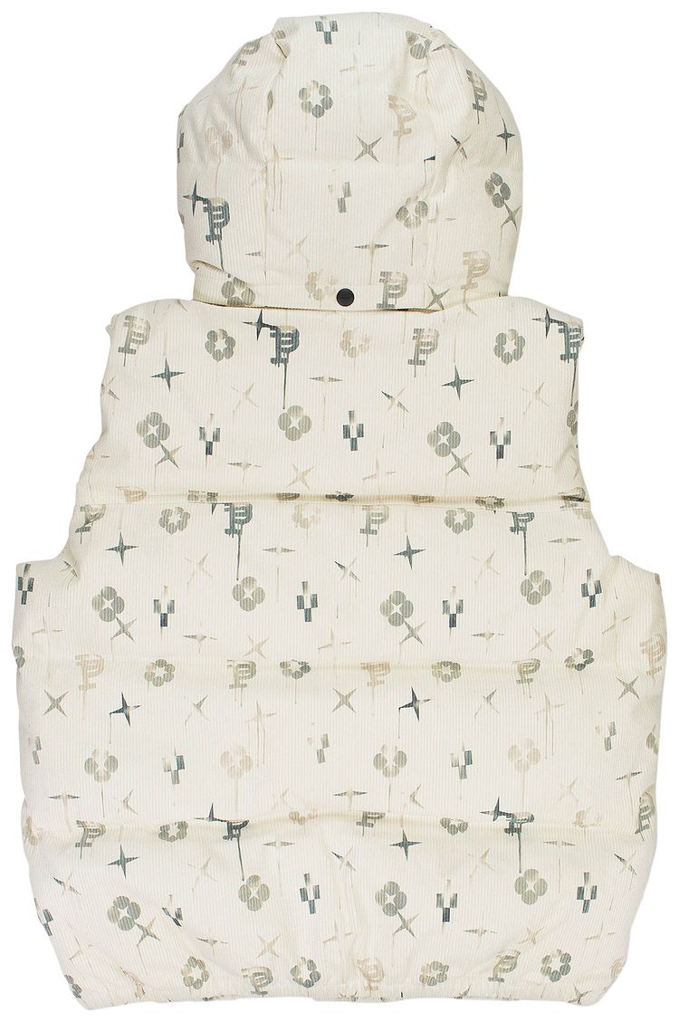 PURPLE BRAND Printed Corduroy AOP Puffer Jacket Antique White