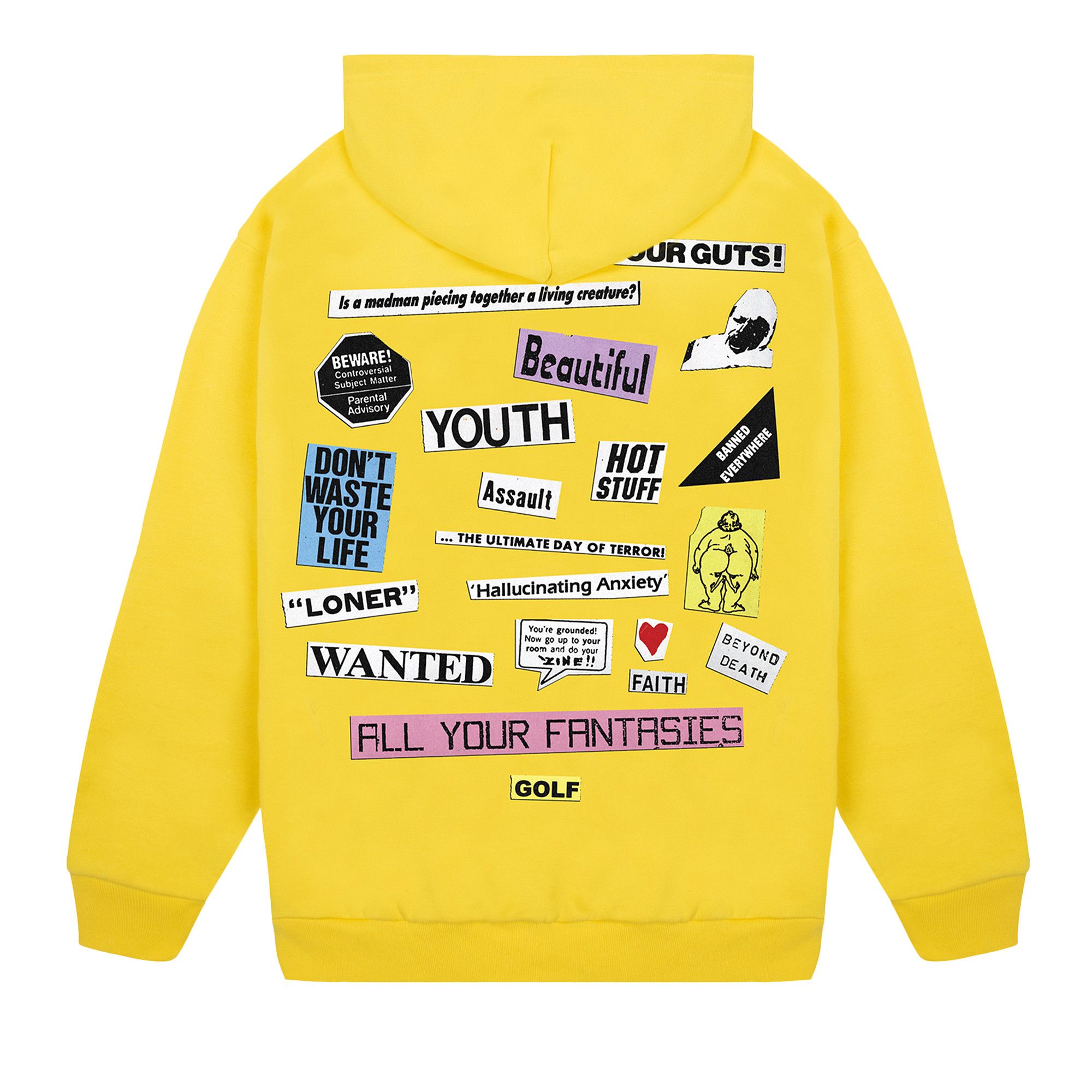 Buy GOLF WANG Collage Zip Up Hoodie 'Yellow' - FW24F1008