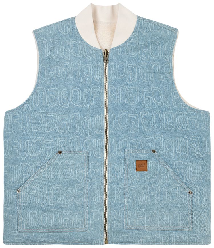 GOLF WANG Echo Denim Reversible Vest Light WashCream
