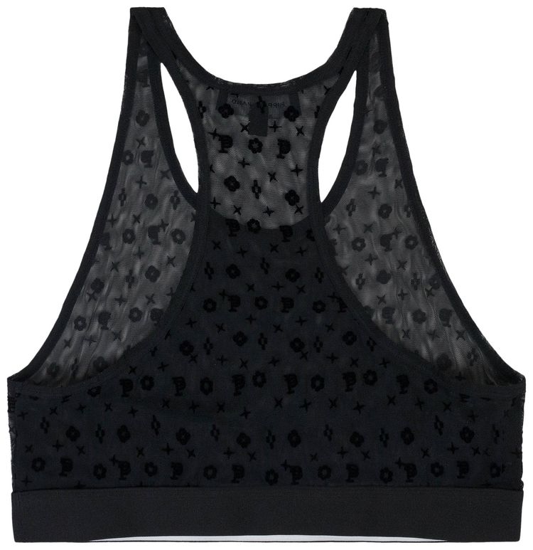 PURPLE BRAND Mesh Racer Bralette Black