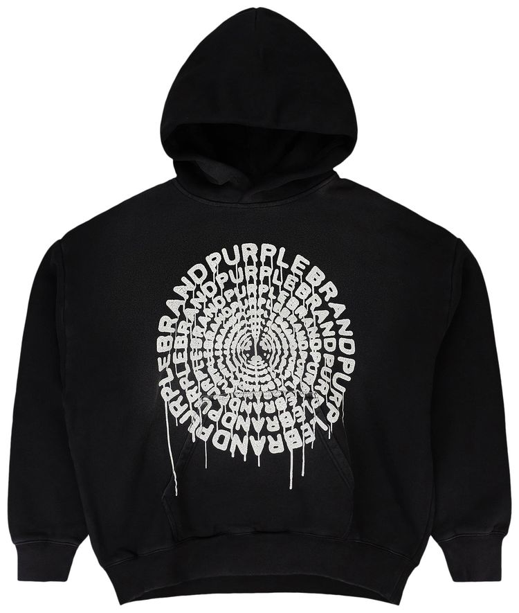PURPLE BRAND HWT Fleece Pullover Hoodie Black