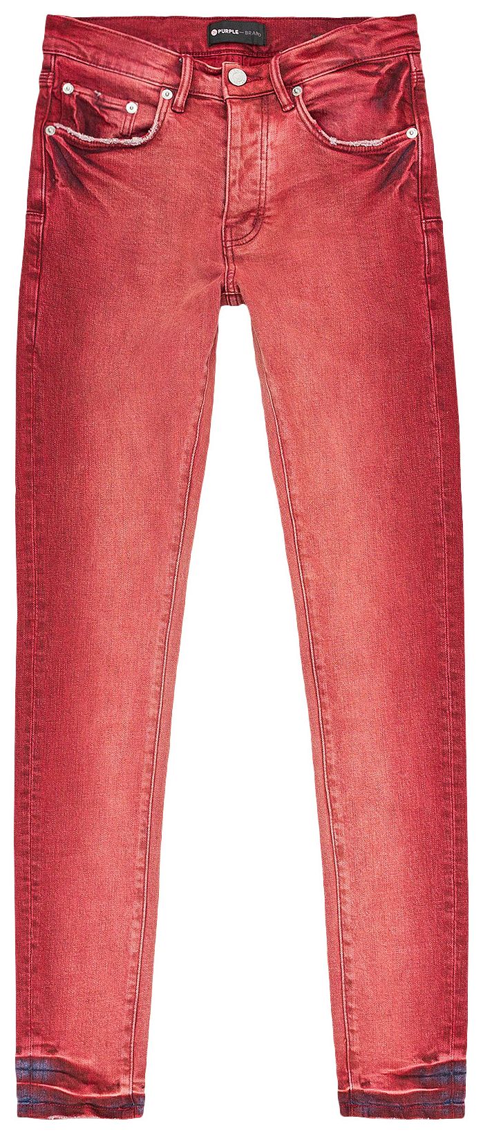 PURPLE BRAND Side Stripe Skinny Jeans Faded Aura Orange