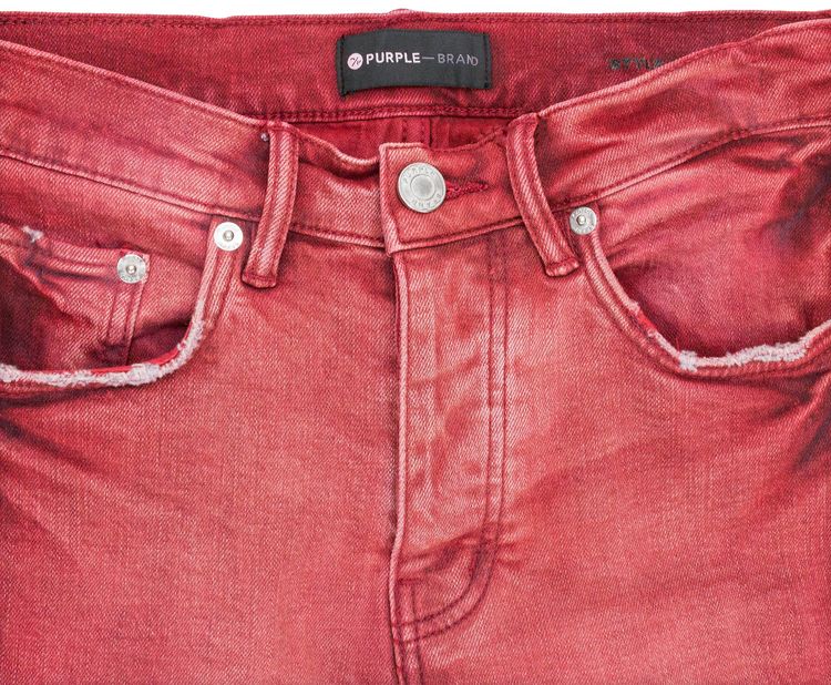 PURPLE BRAND Side Stripe Skinny Jeans Faded Aura Orange