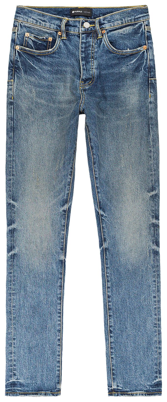 PURPLE BRAND Aged Skinny Jeans Mid Indigo Aged