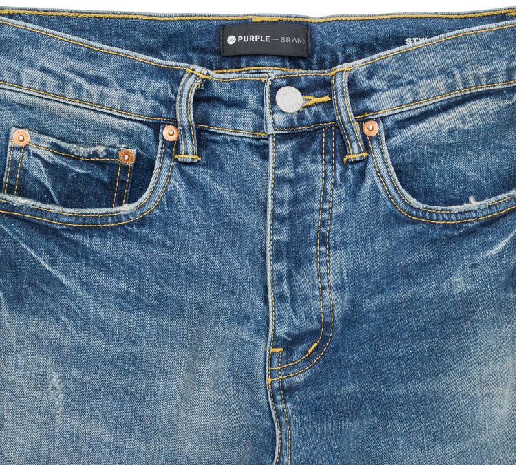 PURPLE BRAND Aged Skinny Jeans Mid Indigo Aged